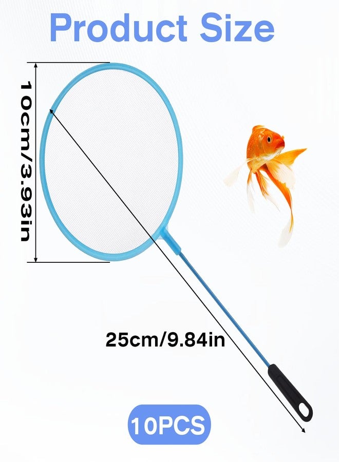 Gtziqa 10 Pcs Aquarium Fish Tank Nets, Skimmer Net Fishing Nets Lightweight Tub Accessories Handheld Ultra Fine Mesh Net Outdoor Tools for Small Pools, Pond, Goldfish, Shrimp, 9.8 Inch (Blue) - Image 3